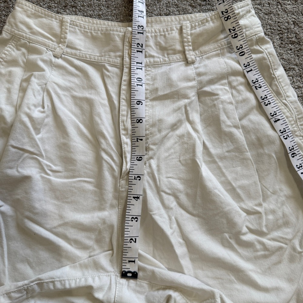 Madewell Pleated Cotton Linen Shorts Cream Sz 6 Coastal Minimal Tailored Preppy - Picture 7 of 11